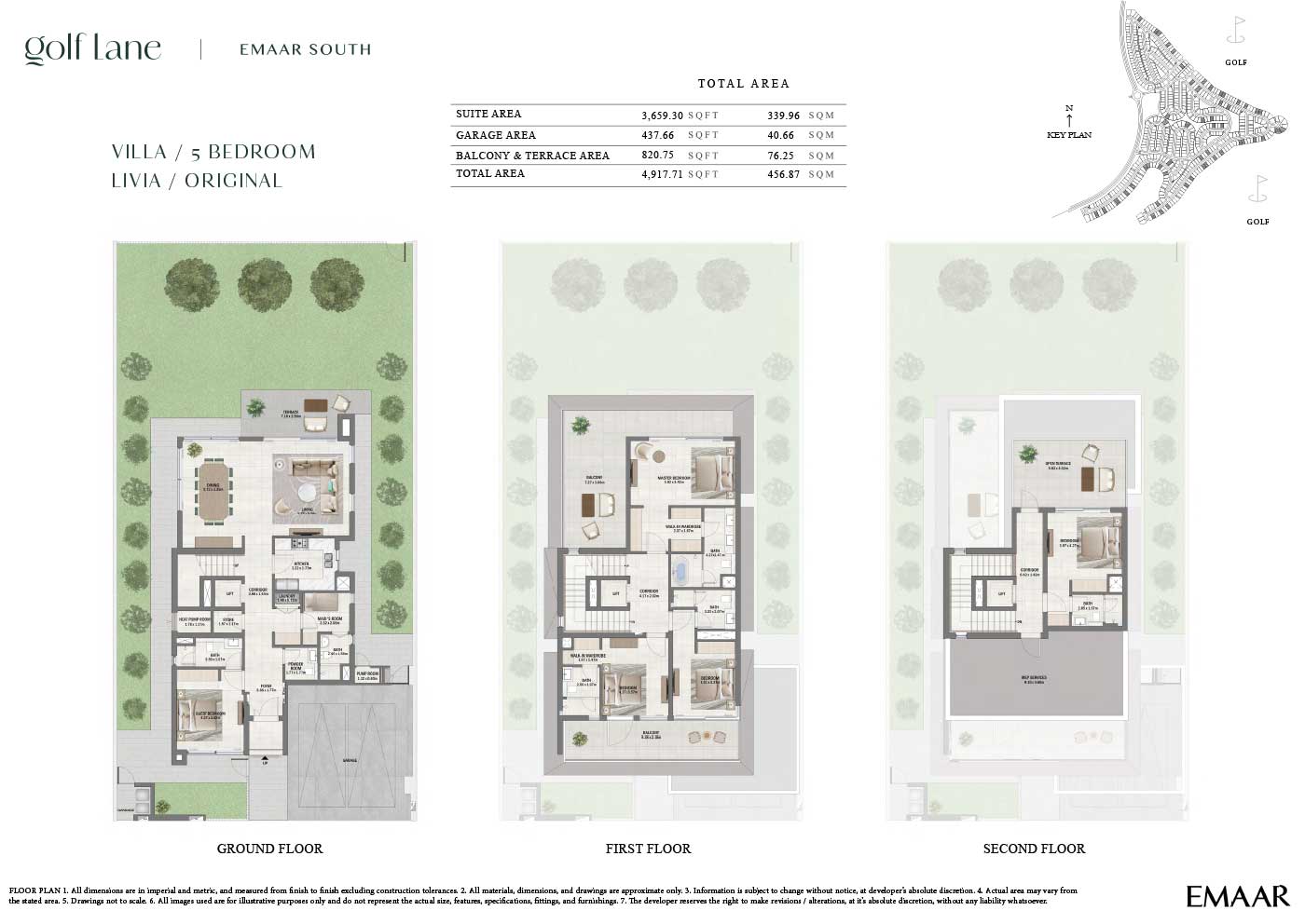 GOLF LANE VILLAS 5 BEDROOMS FLOOR PLANS