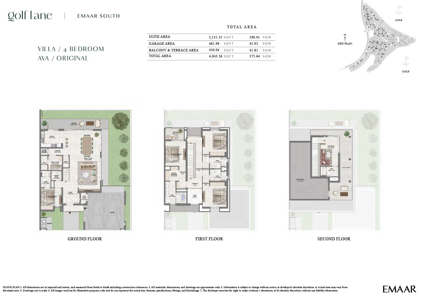 GOLF LANE VILLAS 4 BEDROOMS FLOOR PLANS