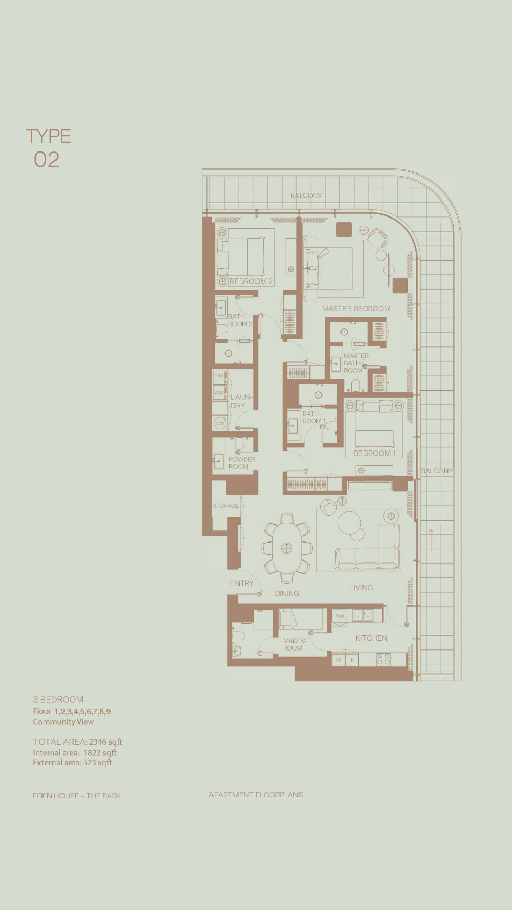 Eden house the park floor plan